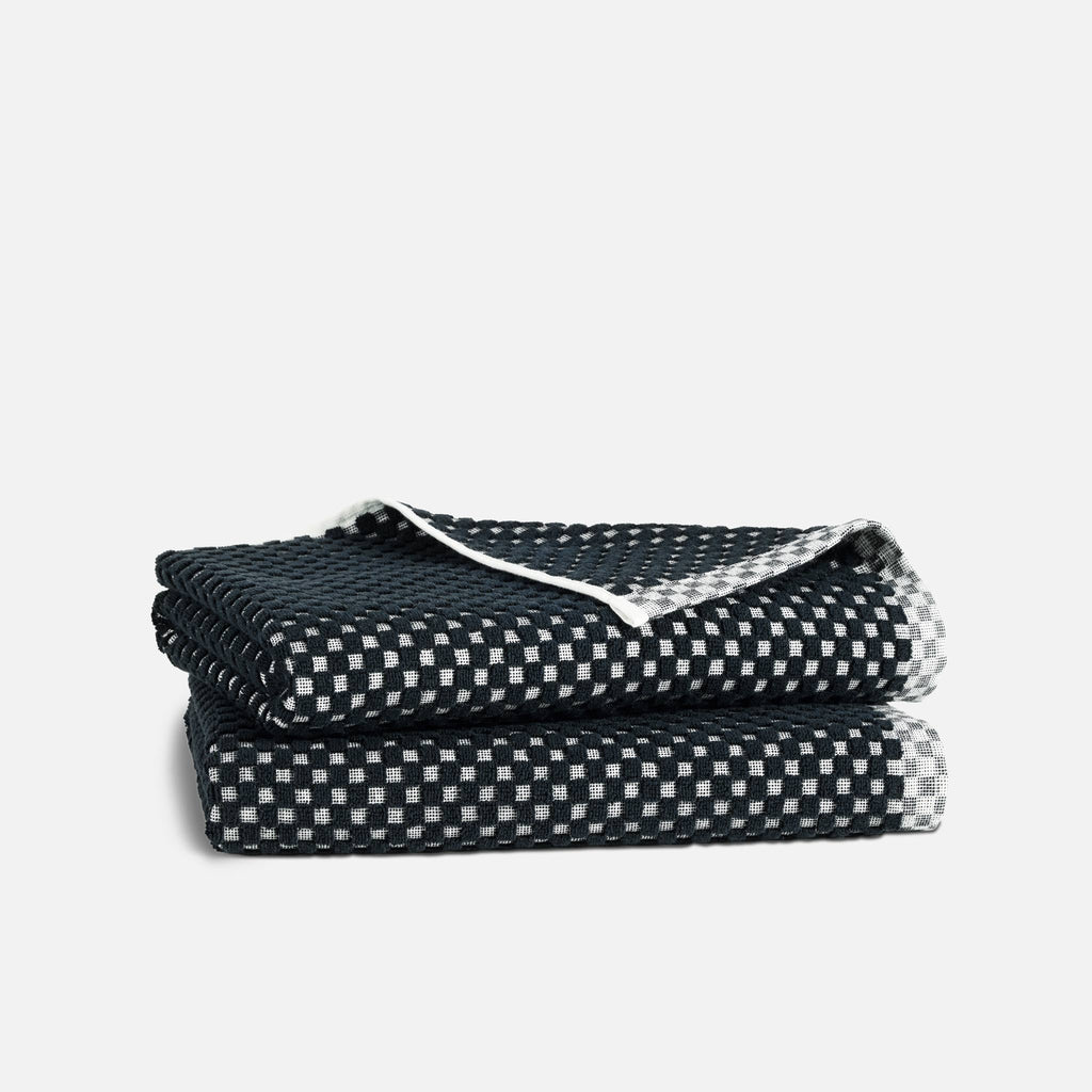 Checkered Jacquard Bath Towels Set of 2 - Last Call
