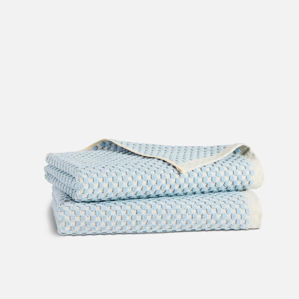 Checkered Jacquard Bath Towels Set of 2 - Last Call