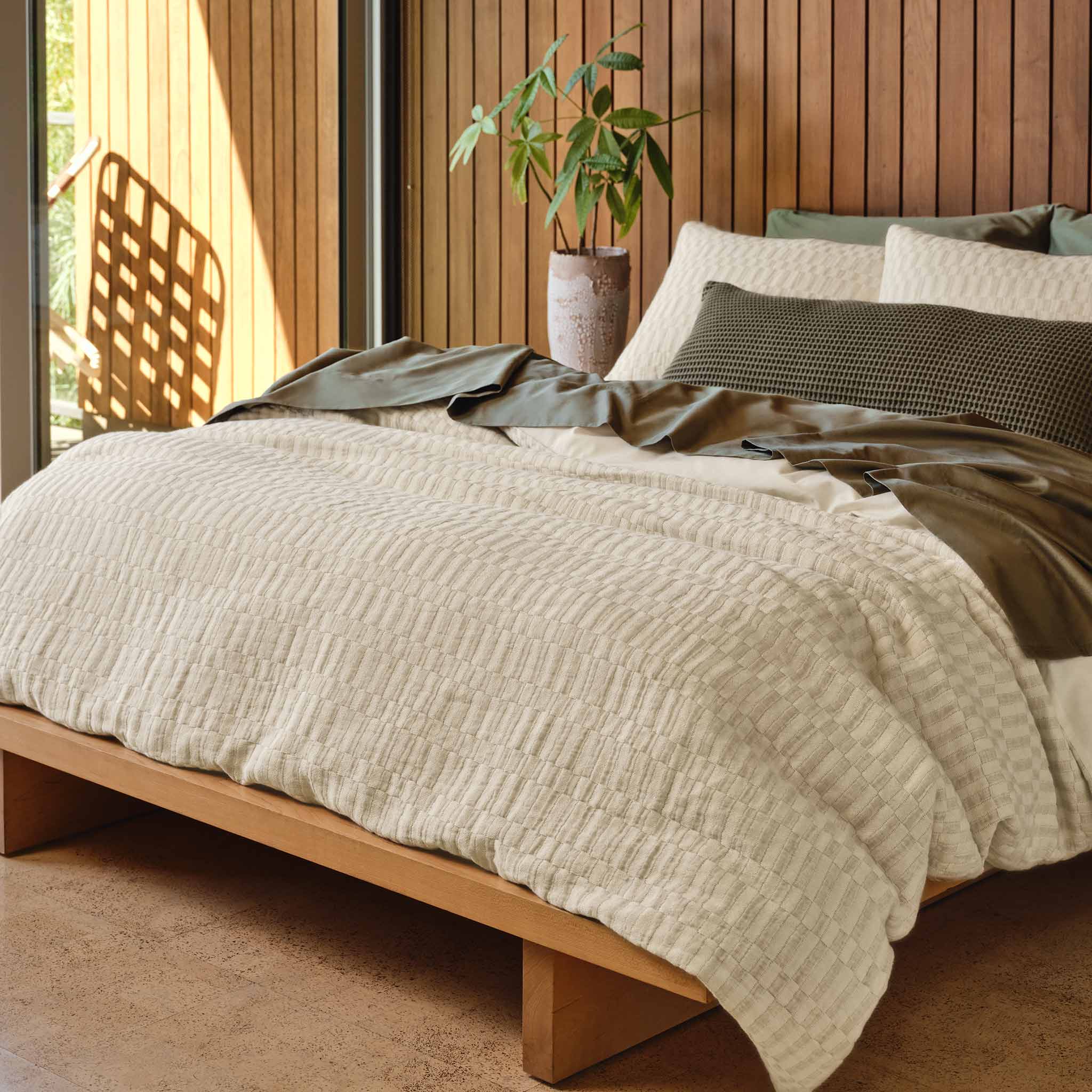 Woven Checkerboard Duvet Cover