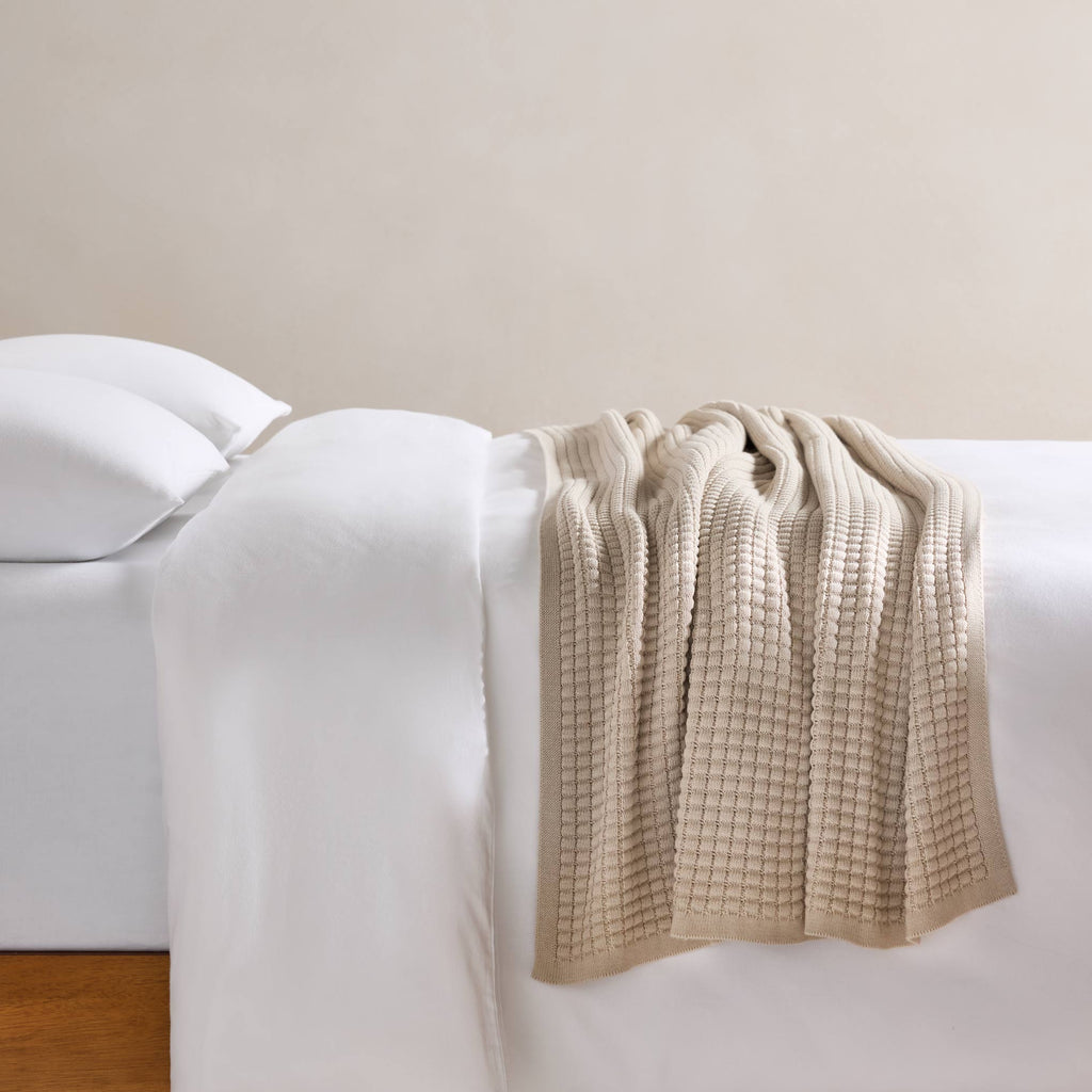 Grid Knit Cotton Throw Blanket - Last Call