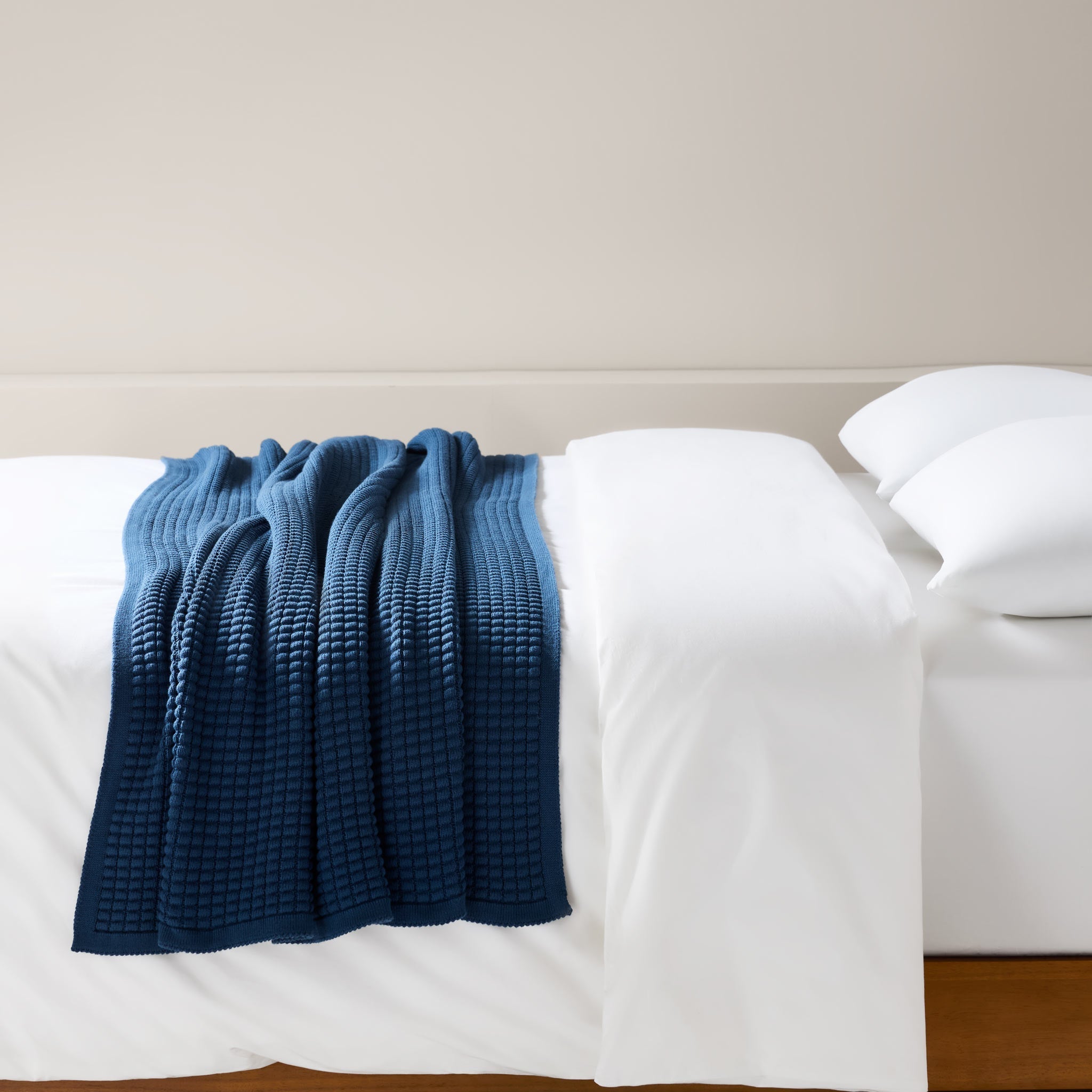 Grid Knit Cotton Throw Blanket - Last Call