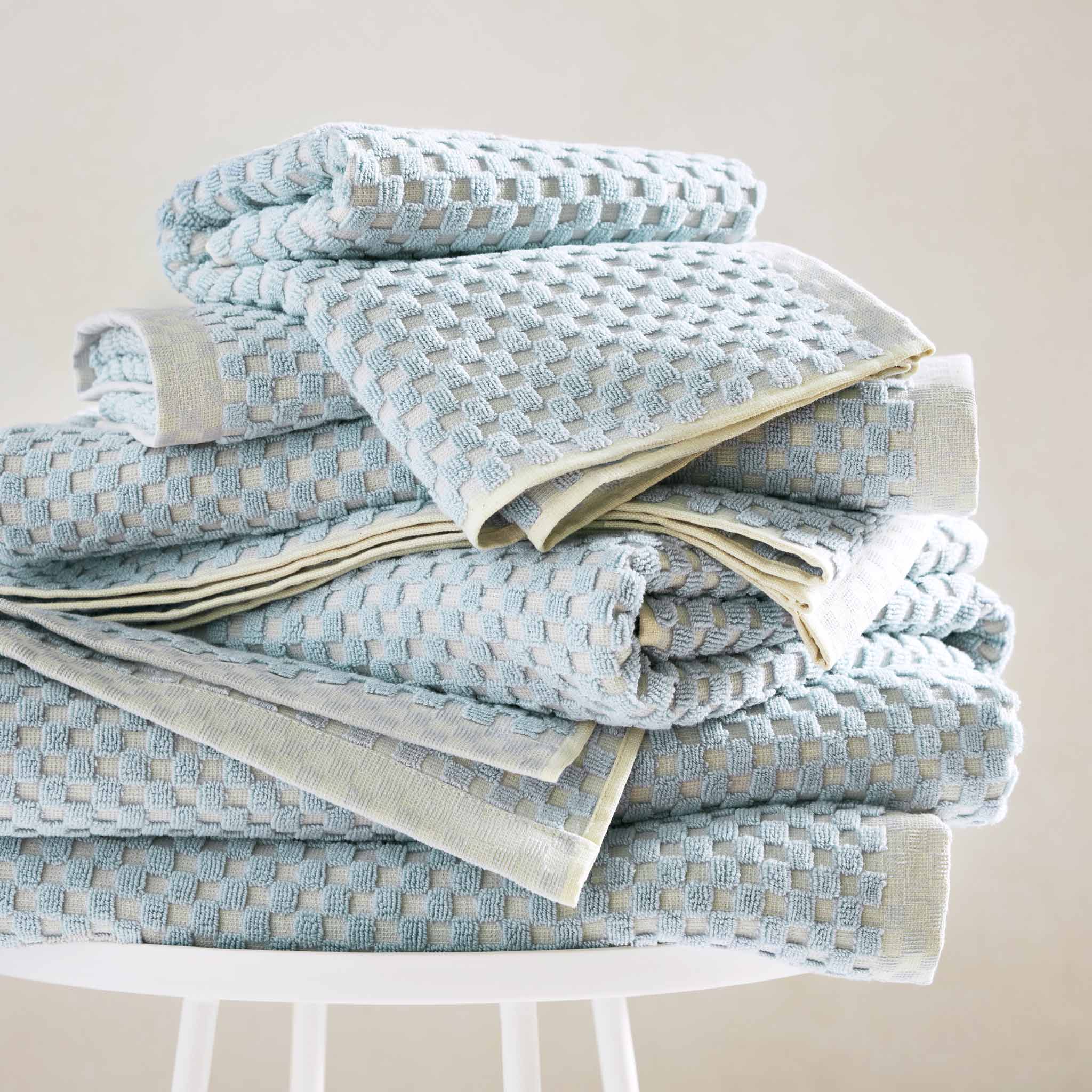 Checkered Jacquard Bath Towels Set of 2 - Last Call