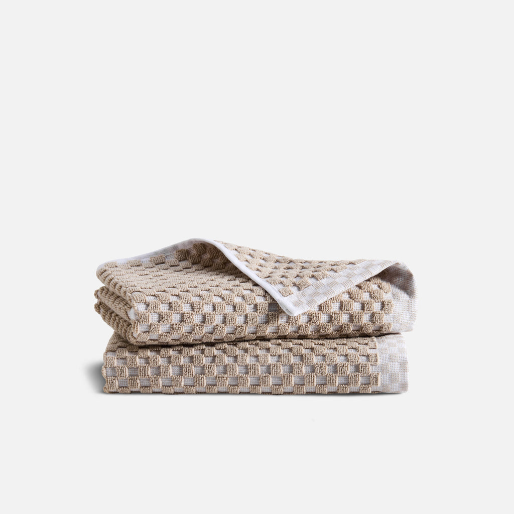 Checkered Jacquard Hand Towels Set of 2 - Last Call