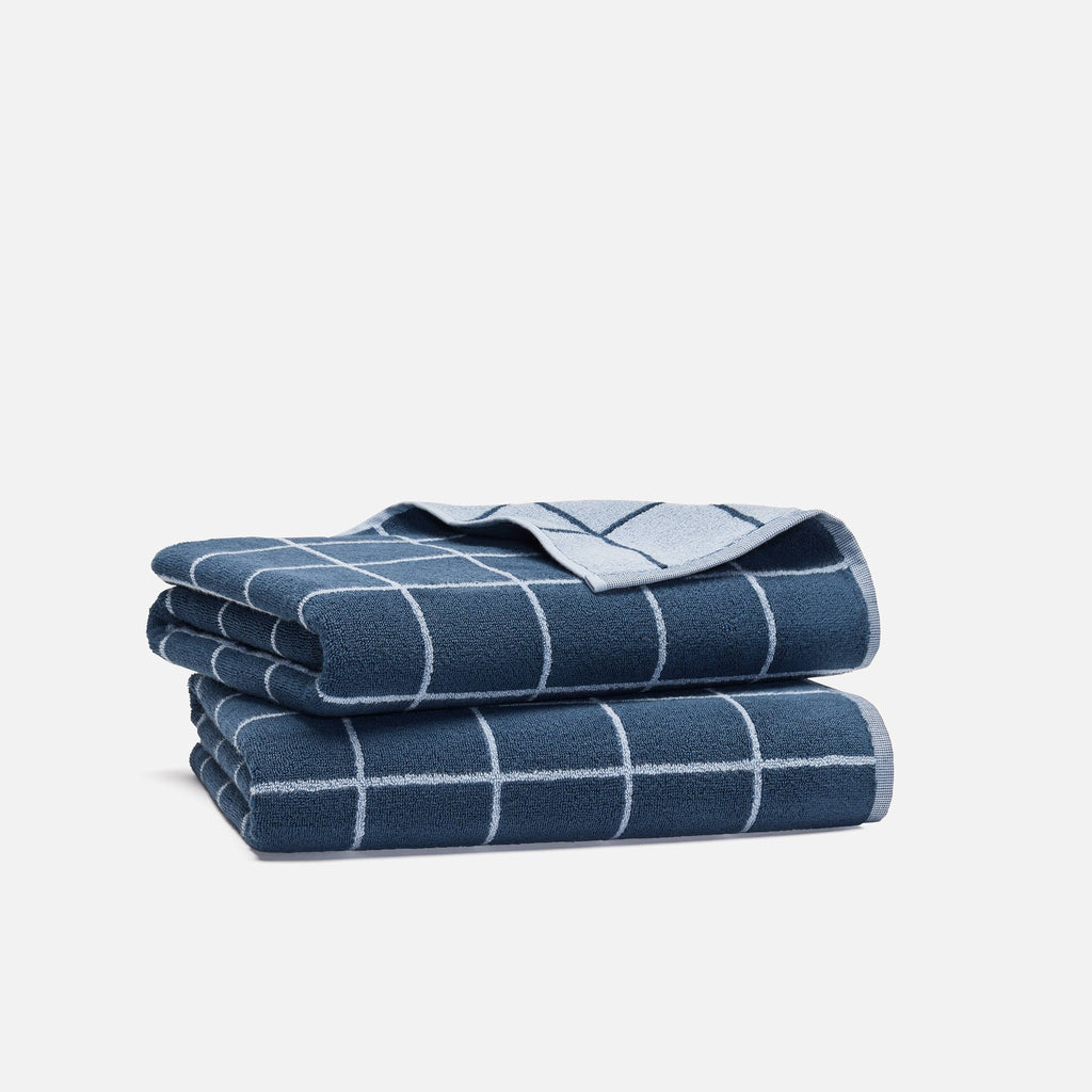 Windowpane Bath Towels Set of 2 - Last Call