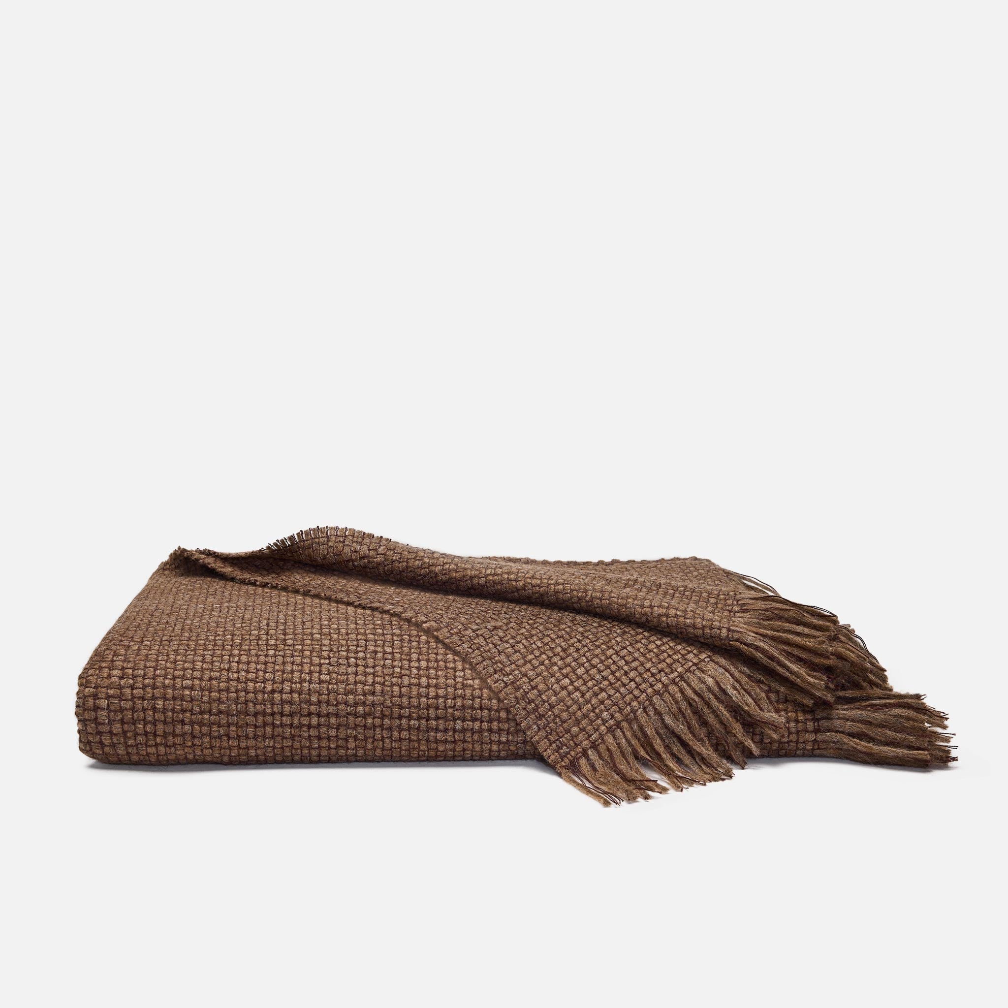 Basketweave Alpaca Throw Blanket