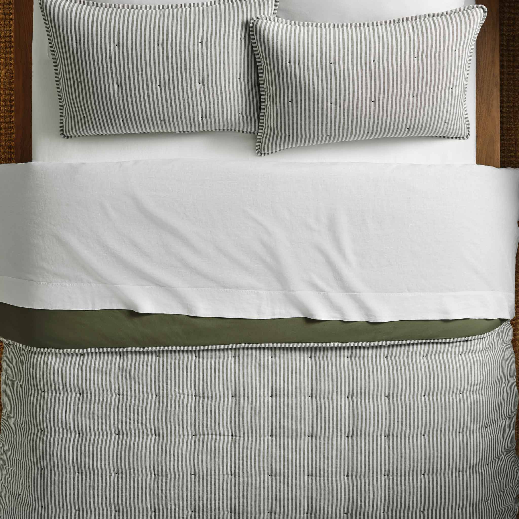 Washed European Linen Quilted Sham Set