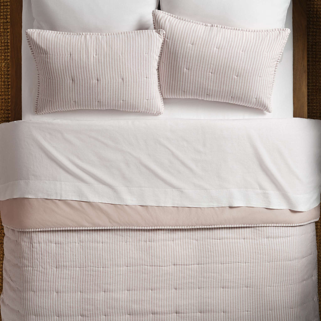 Washed European Linen Quilted Sham Set